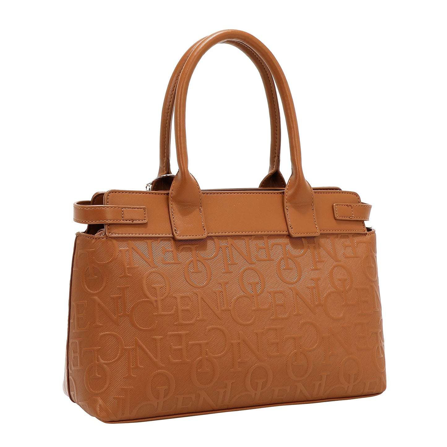 BOLSO SATCHEL ELEGANCE EN RELIEVE (MARRON)-4
