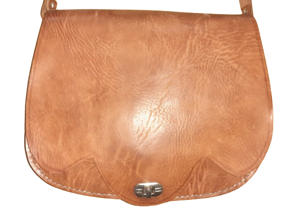 Bolso redondo liso beige vacuno Tira/click-4