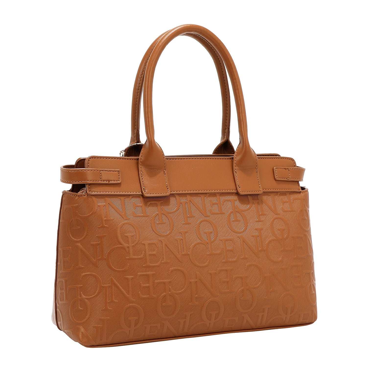 BOLSO SATCHEL ELEGANCE EN RELIEVE (MARRON)-4