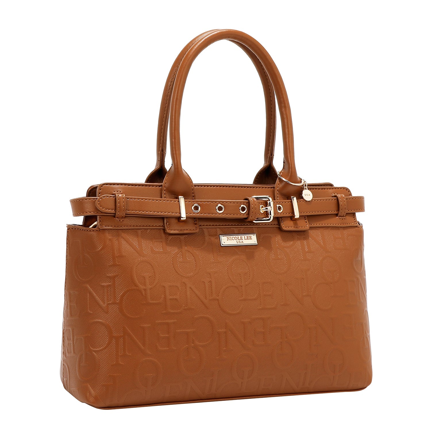 BOLSO SATCHEL ELEGANCE EN RELIEVE (MARRON)-2