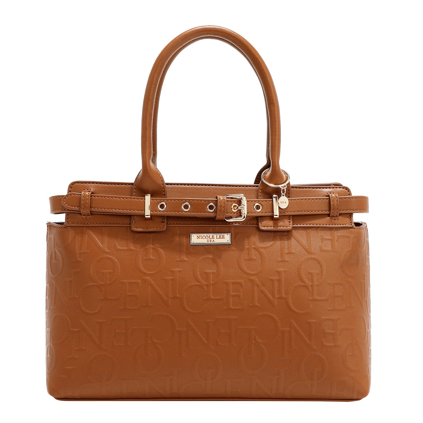 BOLSO SATCHEL ELEGANCE EN RELIEVE (MARRON)-1