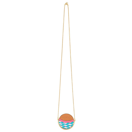 Island Recycled Wood Gold Necklace