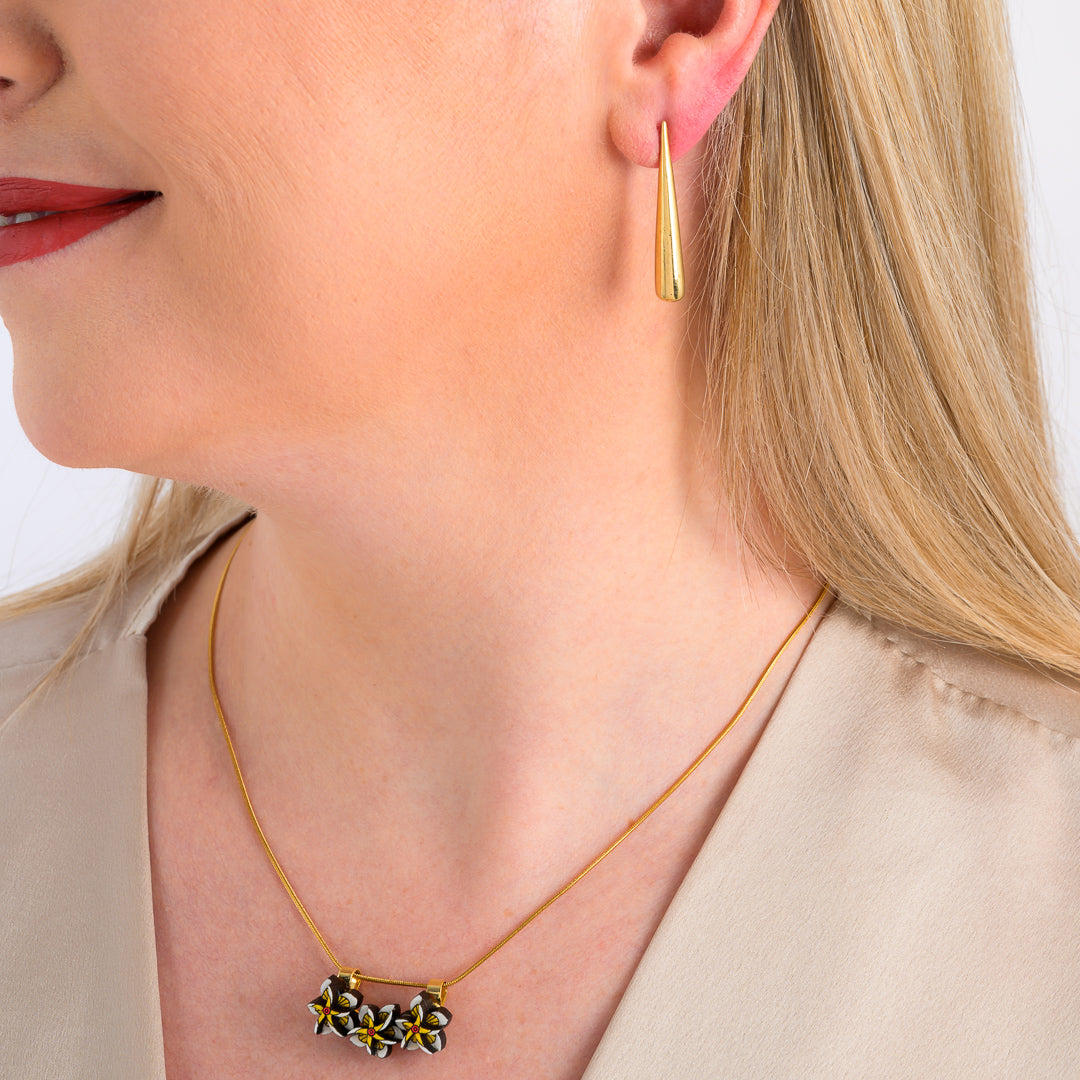 Jelani Teardrop Recycled Brass Earrings