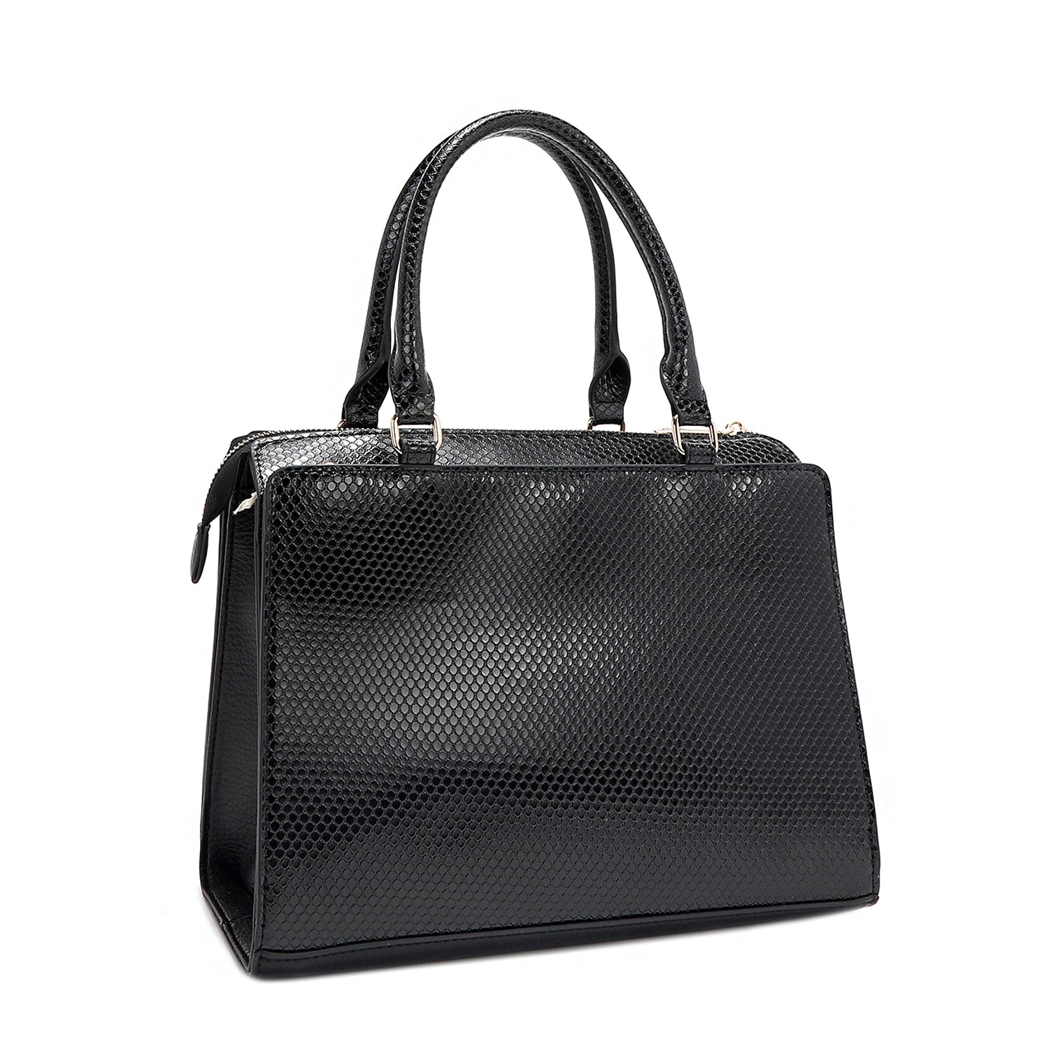 BOLSO SATCHEL CON ENCAJE (NEGRO)-4