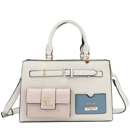 BOLSO DE BOLSILLO CON BLOQUES DE COLOR (BLANCO)-0