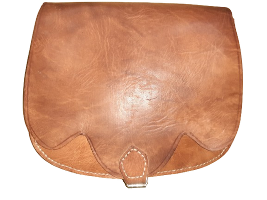 Bolso redondo liso beige vacuno Tira/click-0