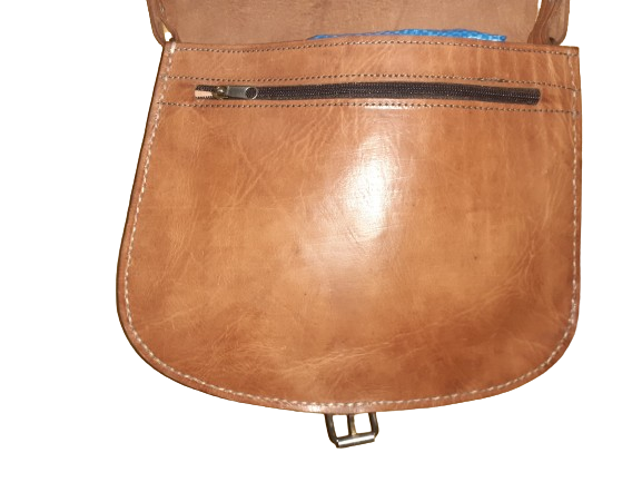 Bolso redondo liso beige vacuno Tira/click-3