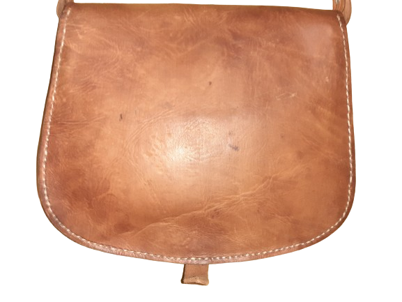 Bolso redondo liso beige vacuno Tira/click-2