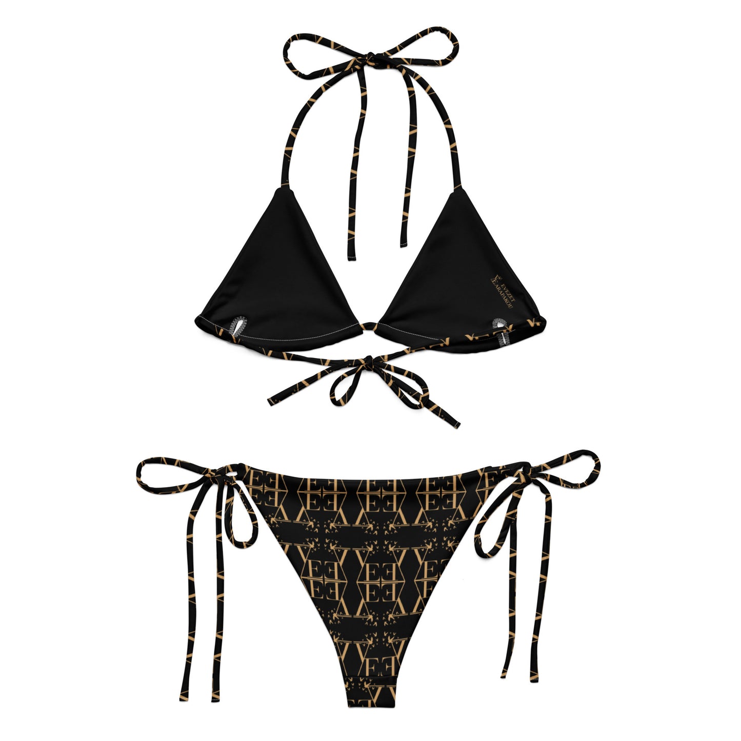 Black recycled string bikini set