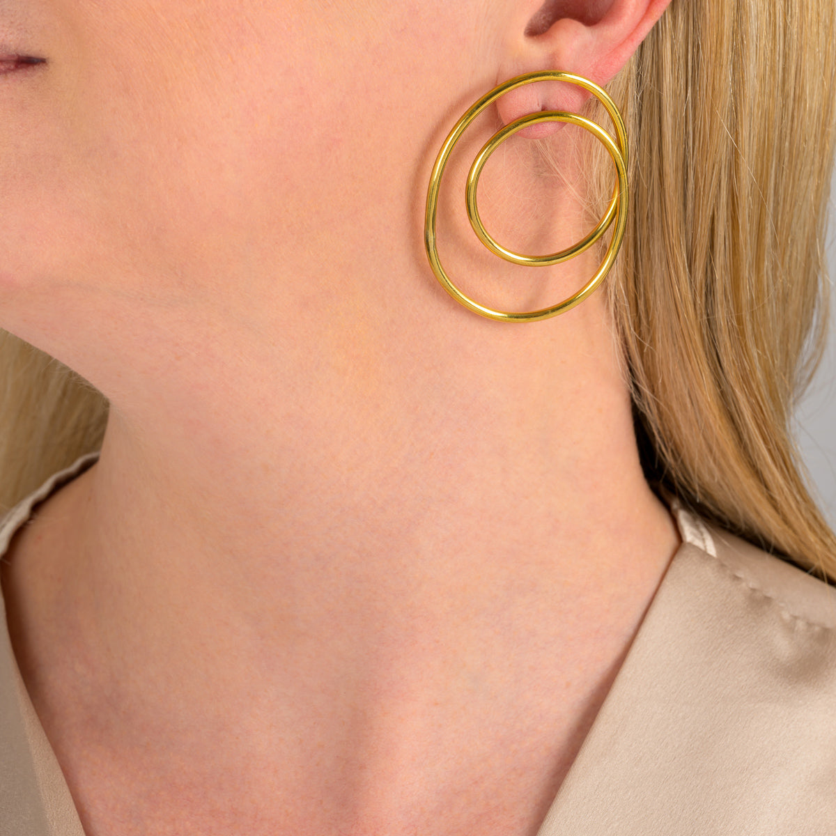 Dira Recycled Brass Statement Earrings