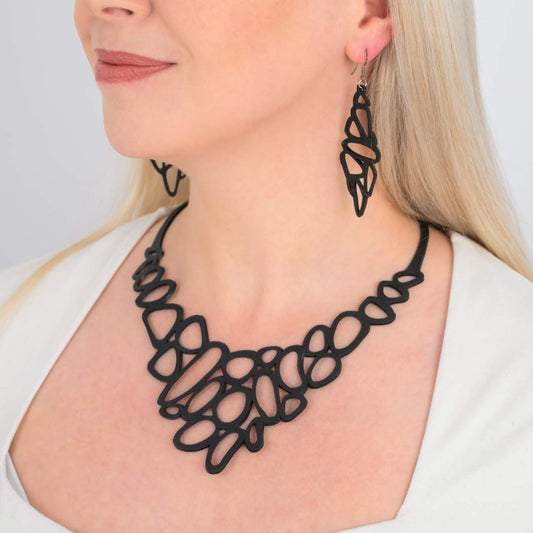 Pebble Recycled Rubber Earrings - Eco-Friendly Jewellery
